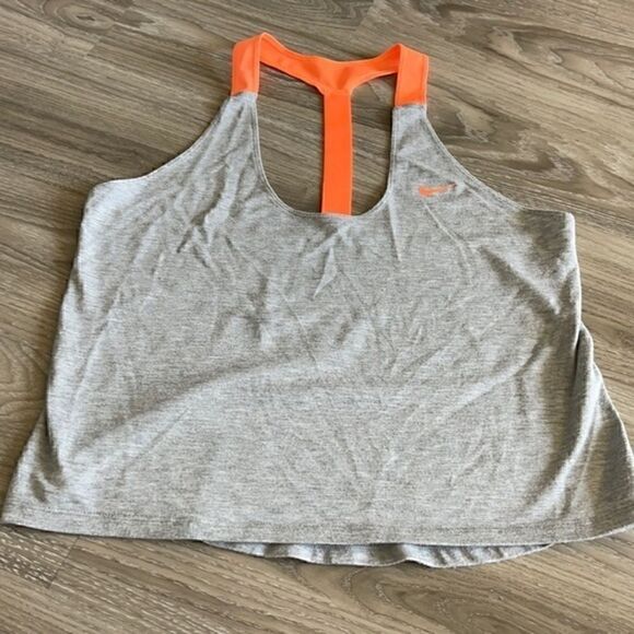 Nike Racer Back Top Orange and Gray Dy Fit Size Small - Picture 1 of 9